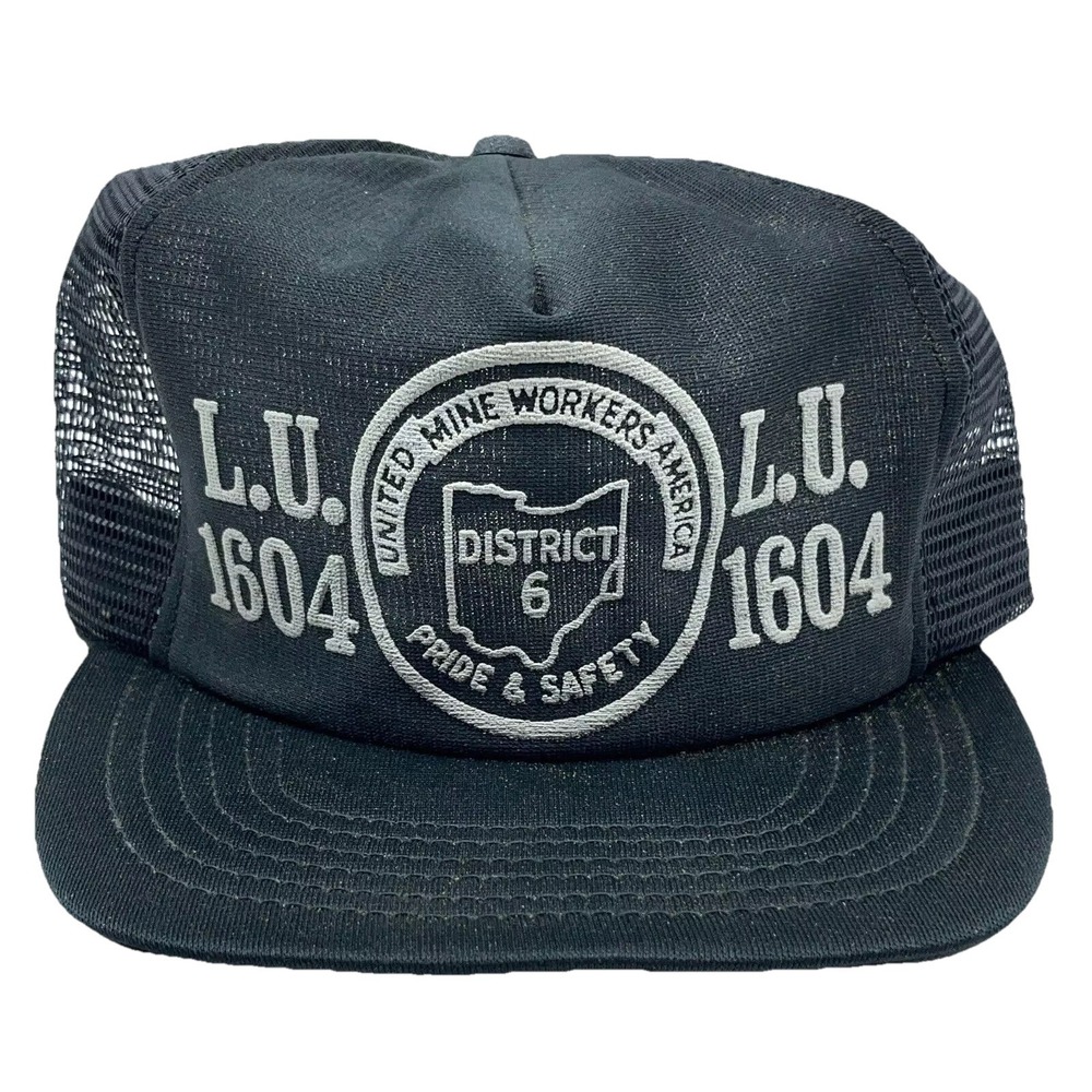 Vintage UMWA‎ Trucker Hat Cap Coal Mining 80s Made USA United Mine Worker Snap